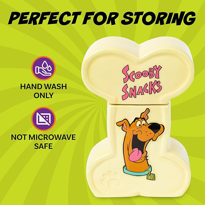 Silver Buffalo Scooby-Doo Scooby Snacks Sculpted Ceramic Snack Jar, 4.85” x 3” - Image 4