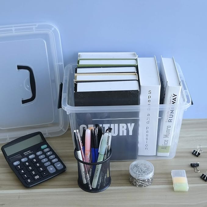 Farmoon 12 Quart Clear Storage Bin, Plastic Stackable Box/Cotainer - Image 4