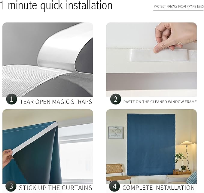 Magic Tape Stick on Portable Curtains - Image 4