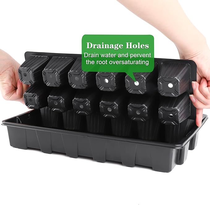 4 Pack 24-Cells Seed Starter Tray Kit Germination Tray - Image 6