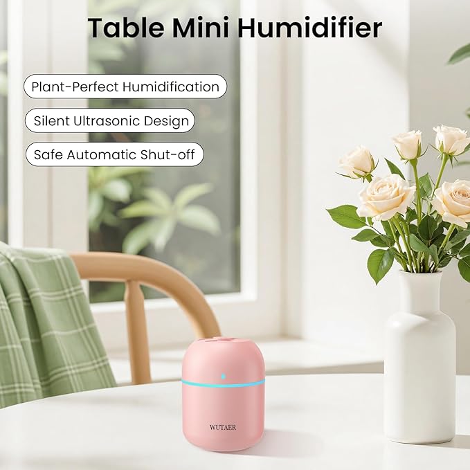 Portable Small Humidifier, WUTAER USB Personal Desktop Humidifier - Image 3