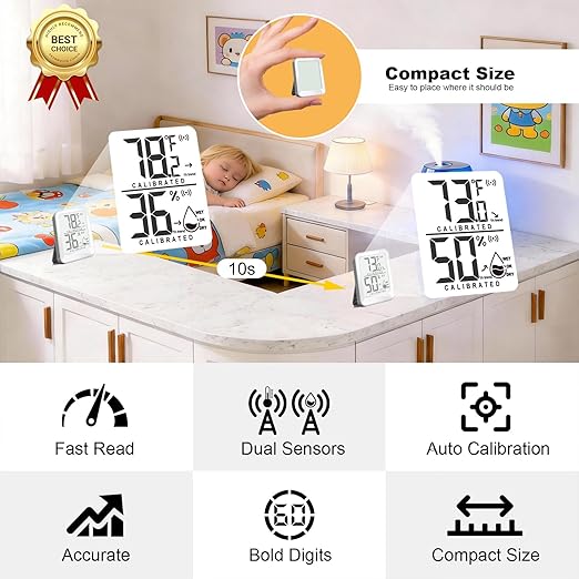 3 Pack Room Thermometer Indoor Hygrometer - Image 3