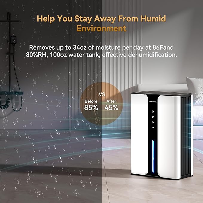 Home Dehumidifier with Drain Hose, 95oz Quiet dehumidifier - Image 2