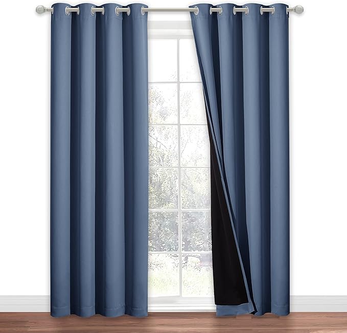 NICETOWN Complete 100% Blackout Curtain Set, Thermal Insulated & Energy - Image 2