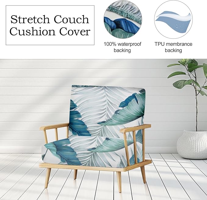 12Pcs Stretch Patio Cushion Covers Outdoor Couch Cover Replacement, Outdoor - Image 4