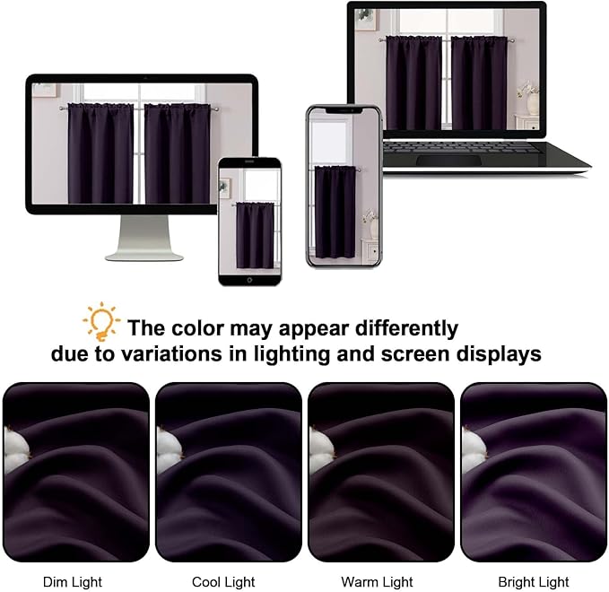 Chyhomenyc Short Kitchen Curtains 30 Inch Length, Small Kitchen Curtain Rod - Image 7