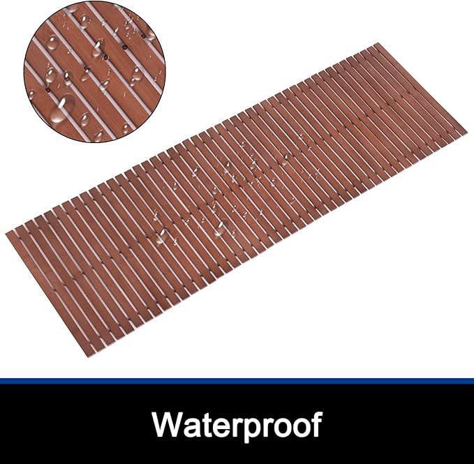 Bath Mat Bathroom Runner Long Large Rugs Floor Wood Shower Bathtub Waterproof - Image 2