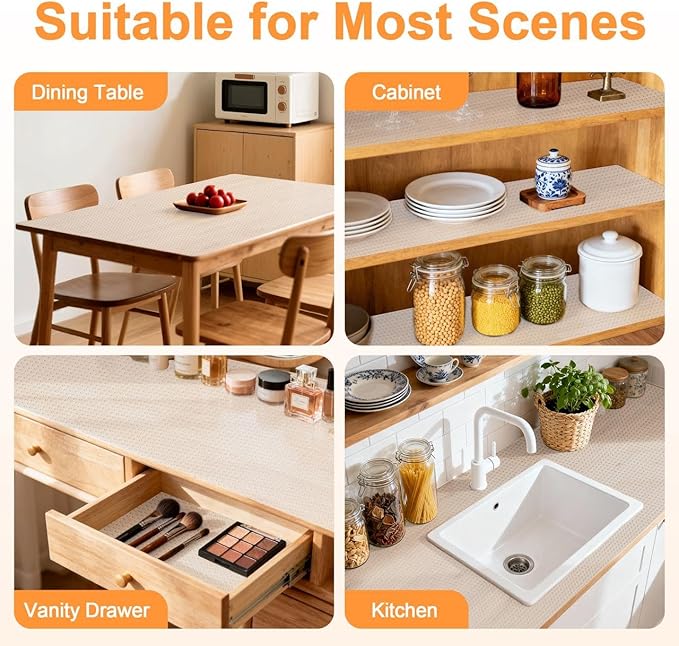 FEXIA Shelf Liner 20 Inch x 20 FT Clear Non Slip Waterproof Cabinet and Drawer - Image 5