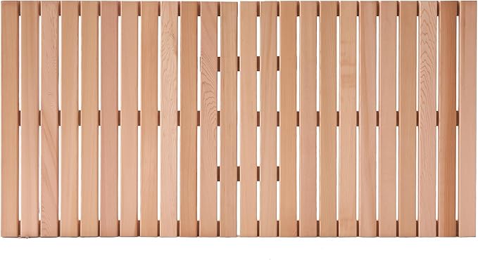 bingaai Cedar Wood Bath Mat 48 × 23.6 in, Wooden Bath Mats, Cedar Wood Shower by WhenStyleMeetsPracticality