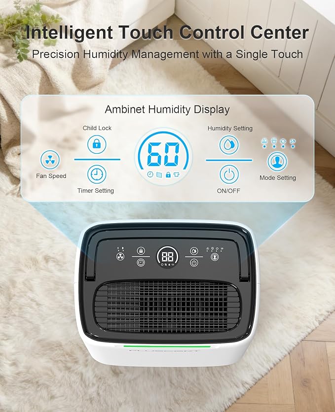 5000 Sq.Ft Dehumidifiers for Home, 52 Pints Compressor Dehumidifier for Basement - Image 7