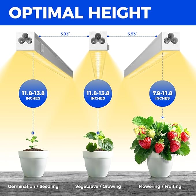 Barrina Grow Lights for Indoor Plants, Full Spectrum Sunlight, 1FT White Cover - Image 5