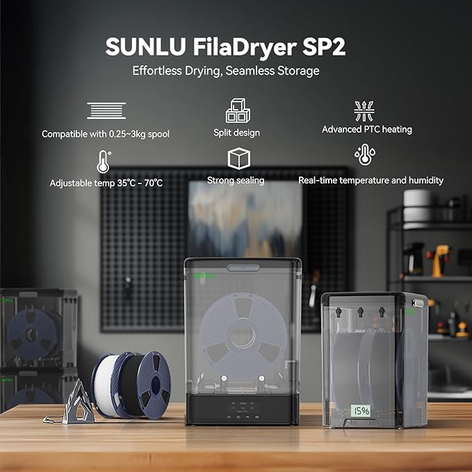 SUNLU Official Filament Box Dryer SP2, Accommodate 0.25-3KG, Compatible - Image 2