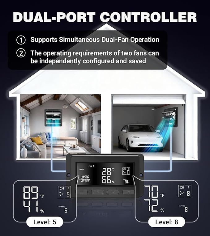 YOZON 10 Inch Attic Fan with Thermostat, Garage Exhaust Fan with Smart - Image 3