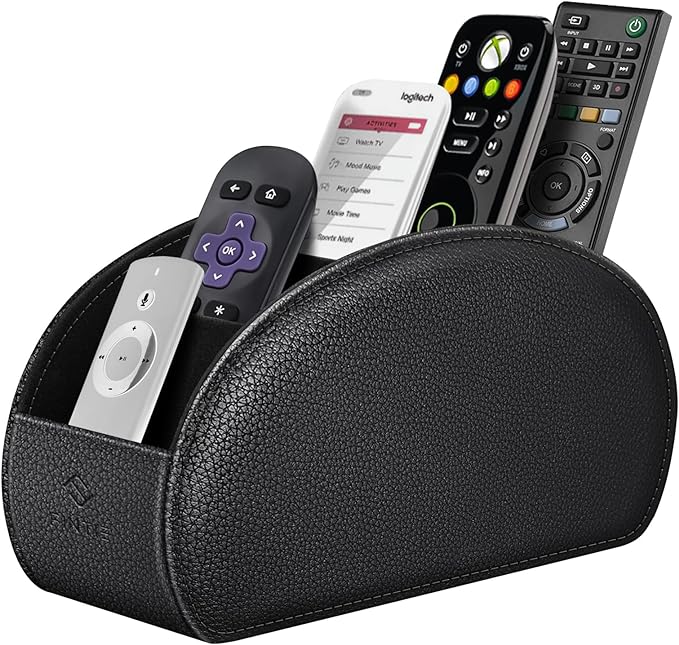 Fintie Remote Control Holder, 5 Compartments Vegan Leather TV Remoter Caddy by Fintie