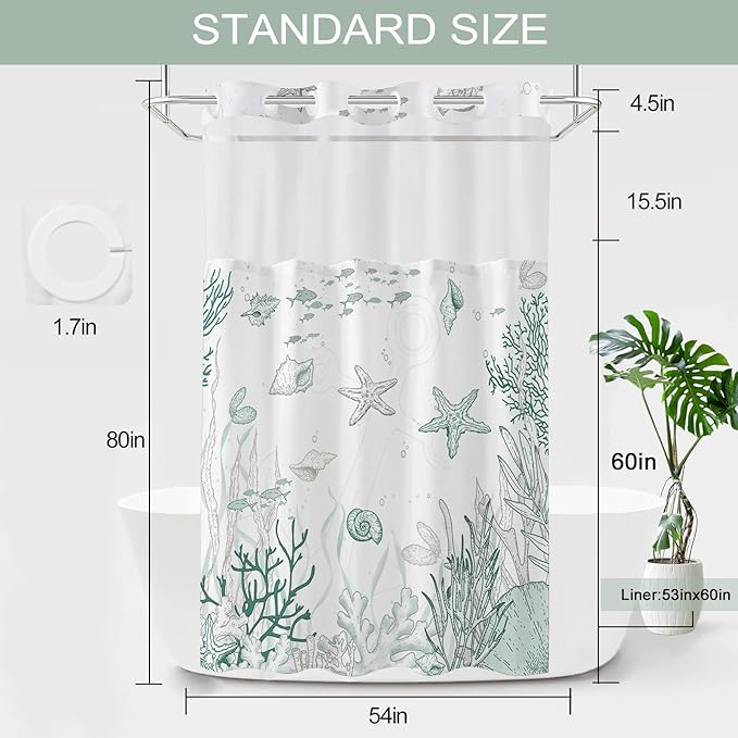 Stall No Hook Shower Curtain - Image 6