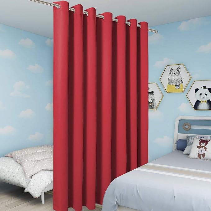 BONZER Extra Wide Room Divider Blackout Curtain Total Privacy Wall Room - Image 4