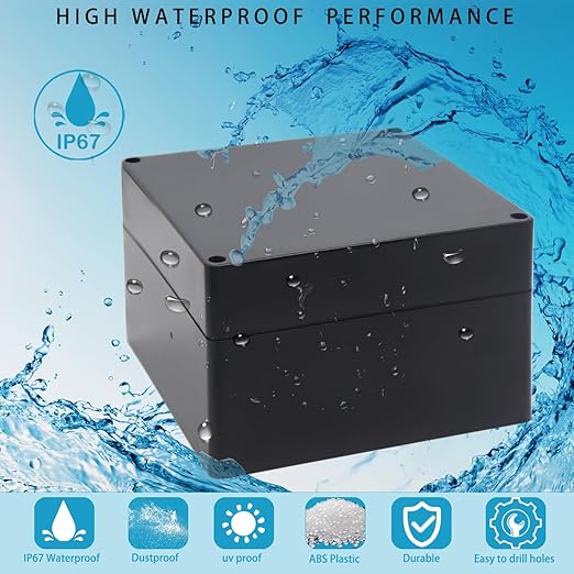 Watertight Junction Box, IP67 Waterproof Project Box Durable ABS Plastic - Image 7