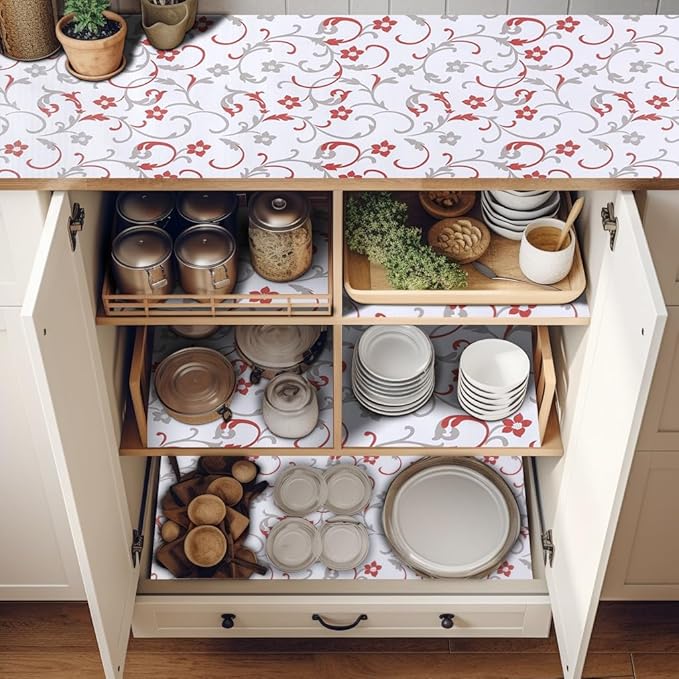 2 Rolls 12" W x 120" L Floral Drawer and Shelf Liner - Image 8