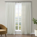 TWOPAGES Luxury Velvet Curtain Pinch Pleated Off White Curtain 84 inch Long by TWOPAGES