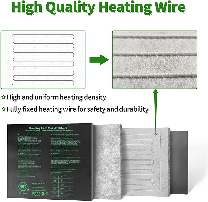Seedling Heat Mat 20" x 20.75" Warm Hydroponic Plant - Image 6