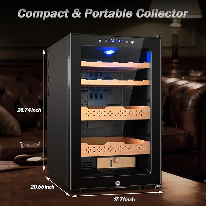 Electric Humidor-70L Cooling & Heating Humidor Smart Touch Control Humidity & - Image 7