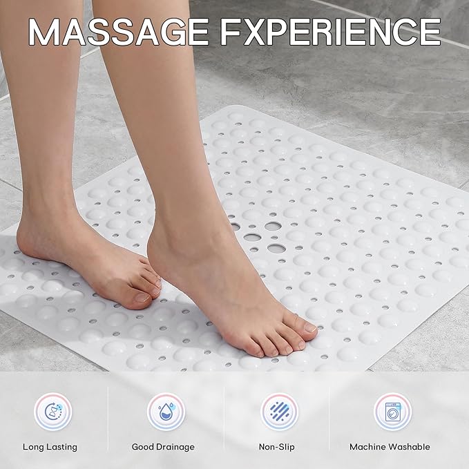 Anti-Slip Bathtub Shower mat, 20.8×20.8（Approximately 53×53cm） inch Soft - Image 5