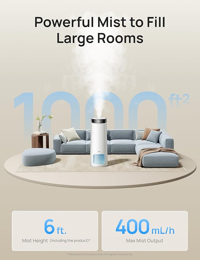 DREO 16L Smart Humidifier Large Room 1000 ft², 130H Cool Mist Air Humidifiers - Image 3