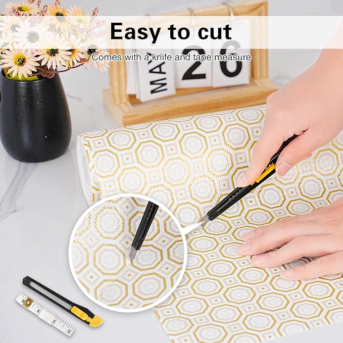 Drawer and Shelf Liner for Kitchen Cabinet, Non-Adhesive Cabinet Liner 12in x - Image 4
