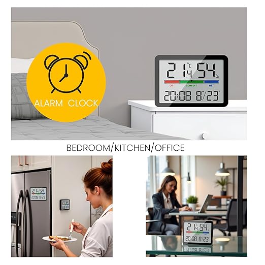 Digital Hygrometer Indoor Thermometer, Clock - Image 7