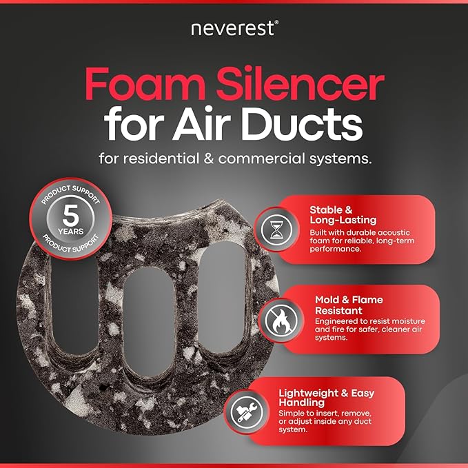 neverest® ESD 3.1 in Inline Duct Silencer – HVAC Noise Reduction, Tool-Free - Image 2