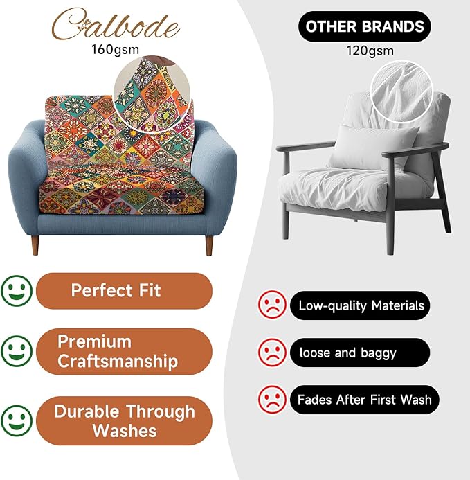 14Pcs Stretch Patio Cushion Cover, Bohemian Colored Geometric Pattern Couch - Image 5