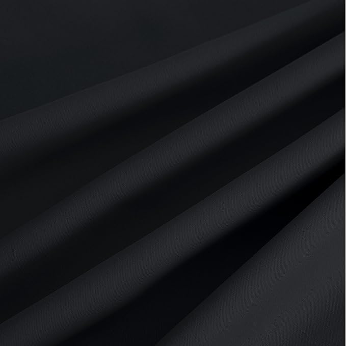NICETOWN Room Darkening Draperies Curtains Panels, 2 Panels Black W52 x L63 - Image 9