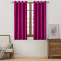 BULBUL Living Room Velvet Window Curtains 63 inch Length- 2 Panels Hot Pink by ModernShinyVelvetCurtains