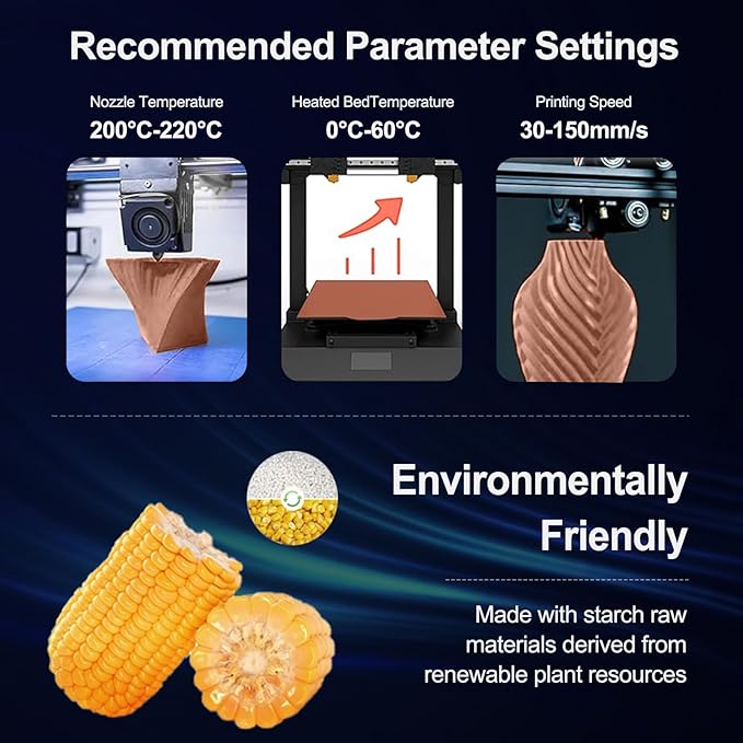 PLA Filament 1.75mm Warm Brown 1KG, Clog-Free 3D Printer Filament Dimensional - Image 3