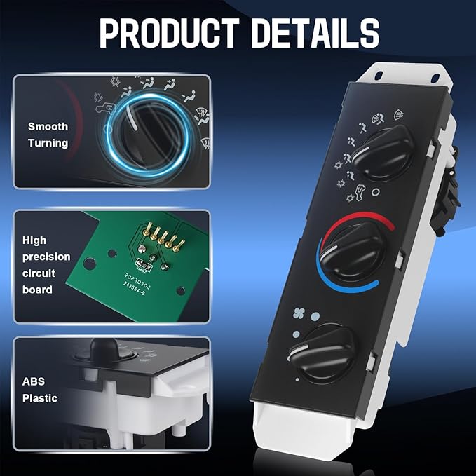 A/C Heater Control Panel with Blower Motor Switch Compatible with 1999-2004 - Image 4