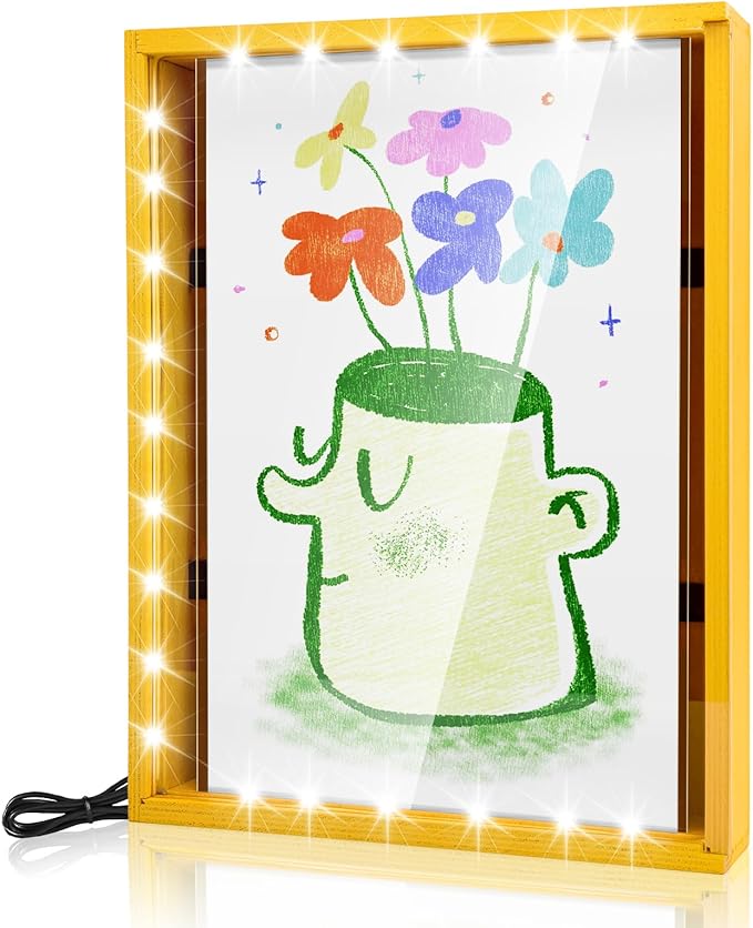 Artwork Shadow Box with LED Light Dimmable Changeable Picture Display & Storage - Image 2