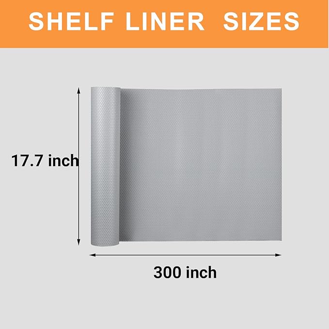Cabinet Shelf Liner 17.7-inch Wide: Waterproof Kitchen Cabinets Liners Light - Image 8
