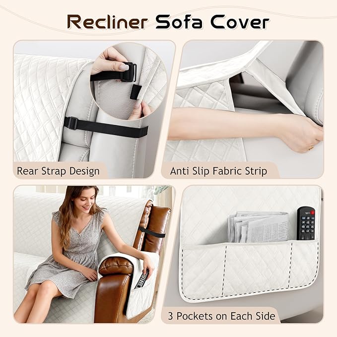 Arfntevss Waterproof Recliner Sectional Couch Covers - Image 4