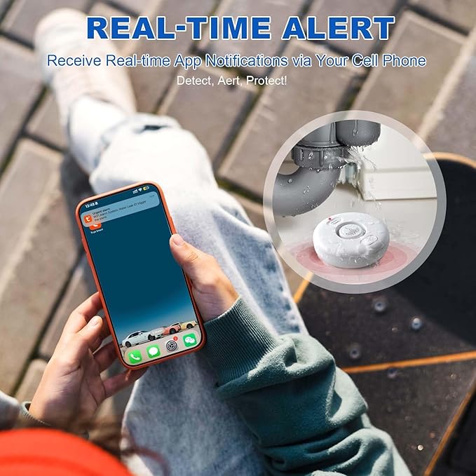WD71 Water Leak Detector for WiFi Gateway/Hub, 120dB Adjustable Wireless Water - Image 4