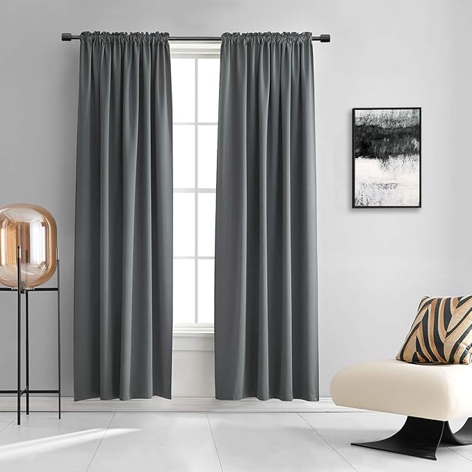 DONREN 2 Panels Blackout Curtain Panels by DONREN