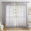 Dreaming Casa Grey Sheer Curtains 102 Inches Long, Rod Pocket & Back Tab Light by DreamingCasa