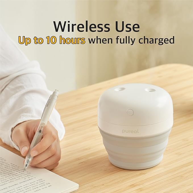 Pureal Foldable Mini Humidifier, 500ML Portable Small Cool Mist - Image 5
