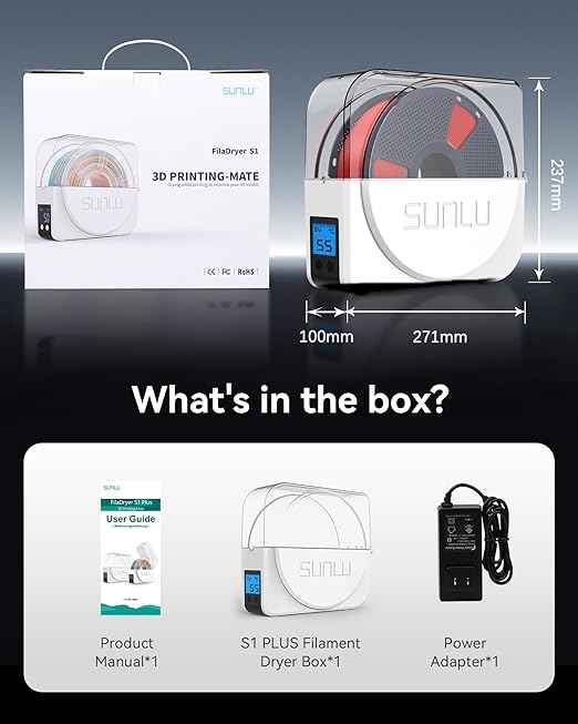 SUNLU Official Filament Dryer S1 Plus, Built-in Circulation Fan, Filament Dryer - Image 9