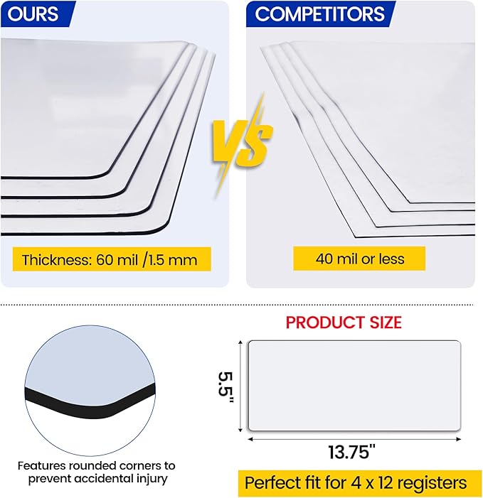Magnetic Vent Covers, Extra Strong Magnets, 5.5" x 13.75" Ultra Thick 60mil - Image 4