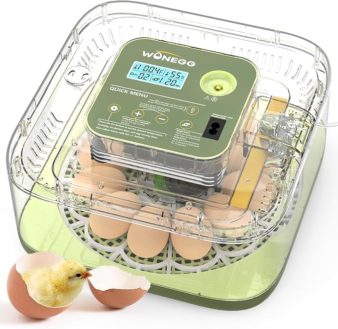 12 Egg Incubator with Automatic Egg Turning and Humidity Control, LED Egg by WONEGG