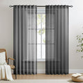 Dreaming Casa Black Sheer Curtains 84 Inches Long, Rod Pocket & Back Tab Light by DreamingCasa