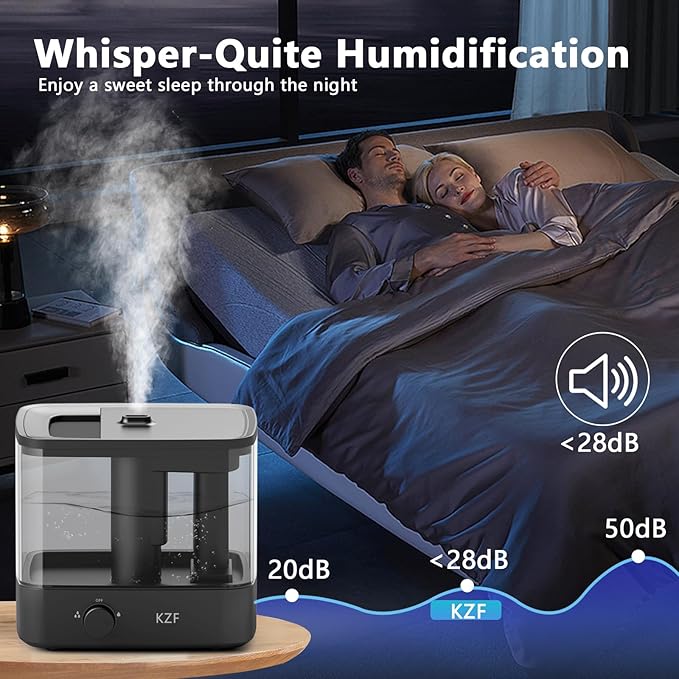 KZF 2.3L Top-Fill Cool Mist Humidifier – Whisper-Quiet, Auto Shut-Off, Baby - Image 4