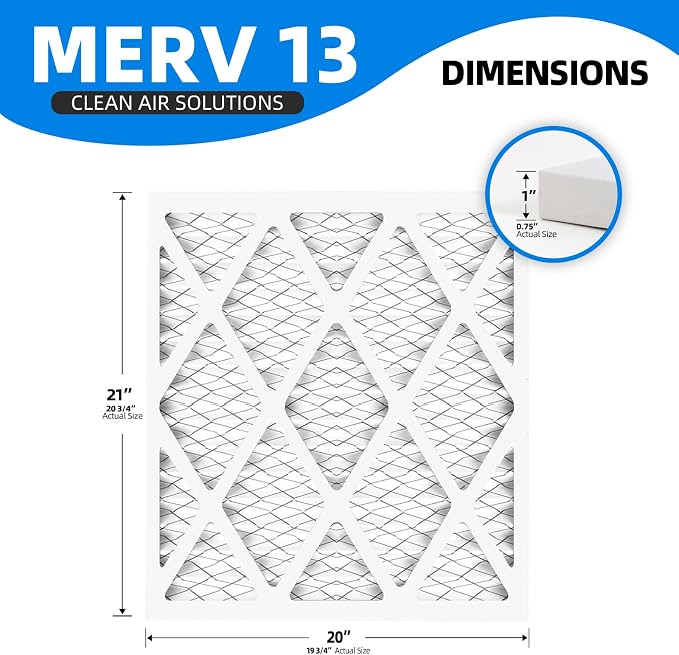 20x21x1 Air Filter, MPR 1900 & FPR 10, MERV 13 Pleated Air Filter - Image 3