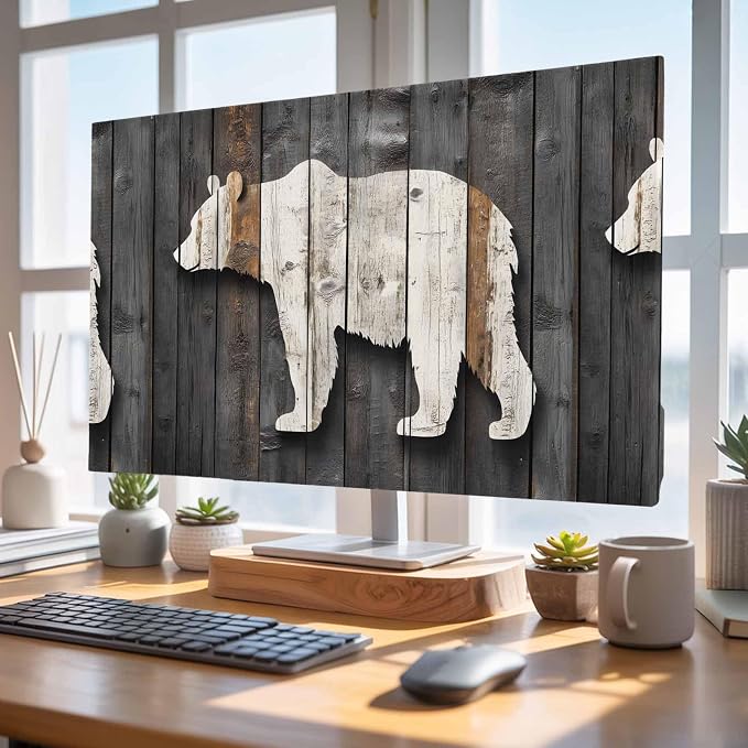 Bear Shadow Animal Portrait Indoor TV Cover, Elastic TV Screen Protector - Image 4
