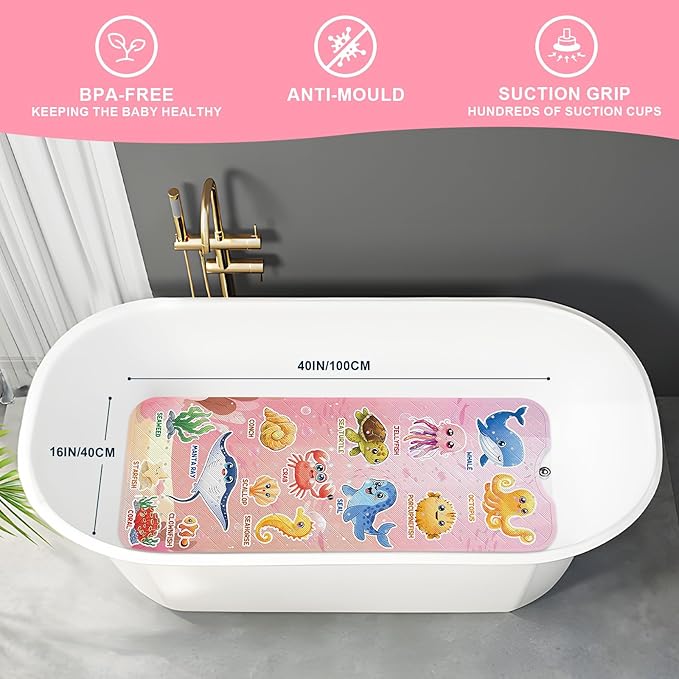 XIYUNTE Baby Bath Mat for Tub Non Slip Kids Bath Mat - Image 2